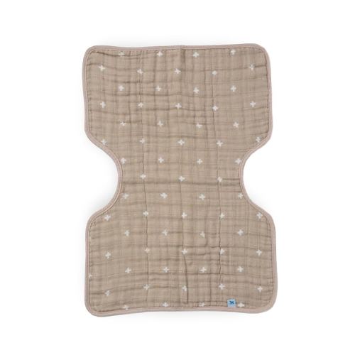 Little Unicorn Ultra-Absorbent Premium Burp Cloth | Soft on Baby's Skin | Larger Size | Ergonomic Design (Taupe Cross)