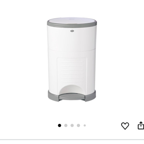 Diaper Dekor Classic Hands-Free Diaper Pail | Easiest to Use | Just Step – Drop – Done | Doesn’t Absorb Odors | Most Economical Refill System | 70% Recycled Materials | EKO White