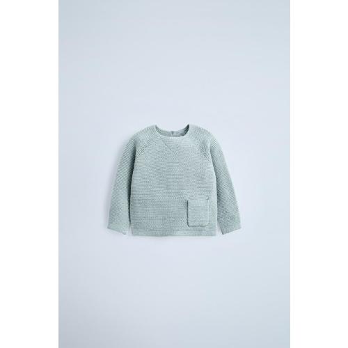 KNIT SWEATER WITH POCKET - Light blue | ZARA United States
