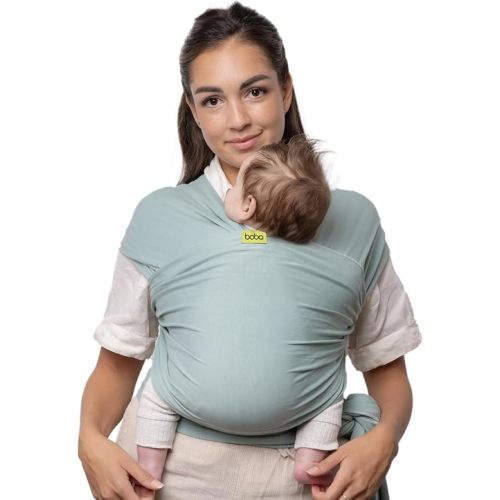 Boba Baby Wrap Carrier - Stretch Bamboo Newborn Sling, Serenity Sea Mist