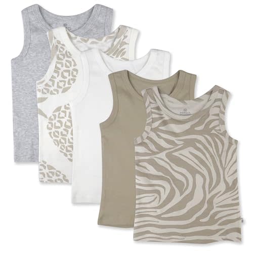 HonestBaby Muscle Tee Sleeveless T-Shirt Multipack Organic Cotton for Infant Baby & Toddler Unisex Boys & Girls