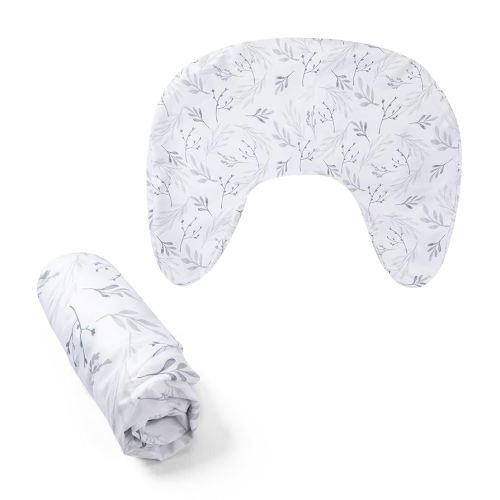 Boppy Nursing Pillow Cover, Gray Gentle Leaves, Single Cover, Easy-On Slipcover with Extra Soft 100% Polyester Microfiber Fabric for The Redesigned Nursing Pillow