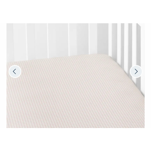 Ditsy Gingham Classic Cool Organic Cotton Percale Fitted Crib Sheet