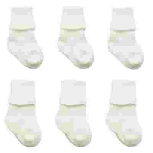 Sierra Socks Newborn Bootie Cotton Turn Cuff Socks for Baby Boy & Girls, Baby's First Socks, Seamless Turn Cuff Socks, 6 Pair Pack