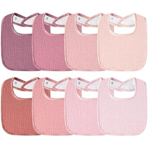 Muslin Baby Bibs 6-Pack Baby Drool Bandana Bibs for Baby Girls Boys Infant Newborn Toddler Drooling and Teething
