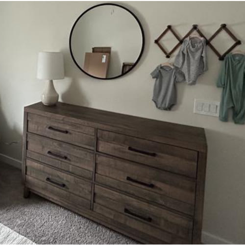 Ranier Brown Wood 37" 6 Drawer Dresser | Living Spaces