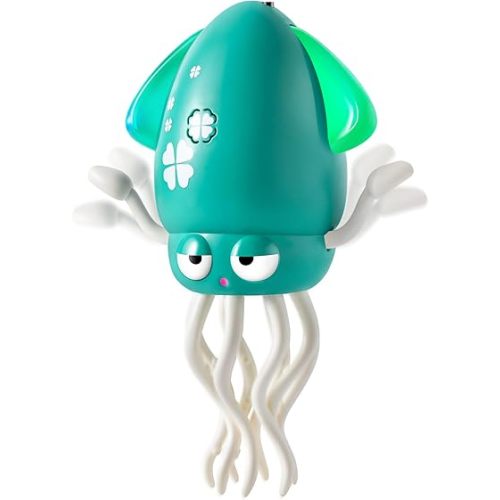 Dancing Octopus Baby Toy, Electric Crawling Octopus Tummy Time Toy, Rechargeable Magic Dancing Music Squid for 3 4 5 6 Year Old Kids Boy Girl Birthday Gifts, Funny Squid for Office Desk Decor