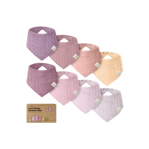 8-Pack Lumi Muslin Bandana Bibs