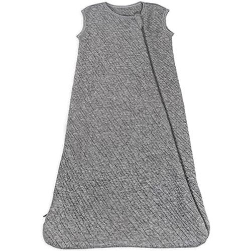 HonestBaby Organic Cotton Matelasse Wearable Blanket, Gray Heather, Large
