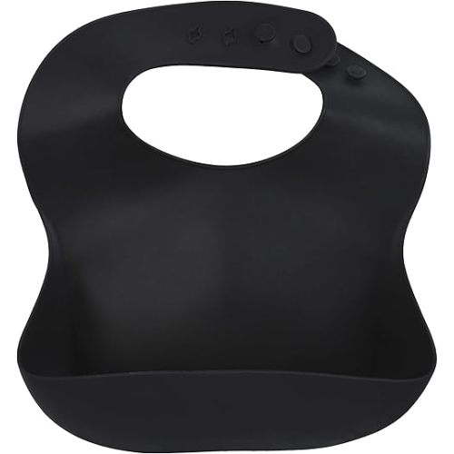 Three Little Tots Modern Silicone Baby Bib – Adjustable Fit Waterproof Catch Bibs (