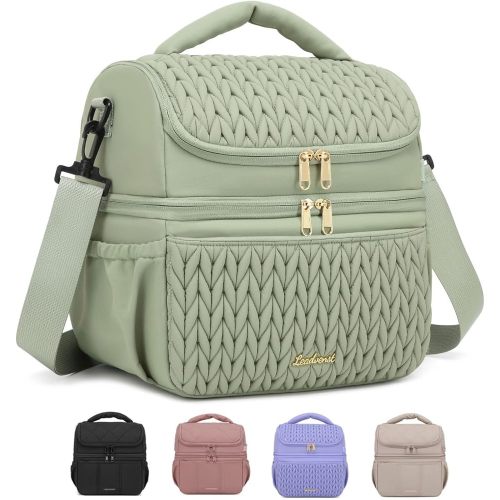 Leadvenst Breastmilk Cooler Bag, 12L Double Deck with Detachable Divider