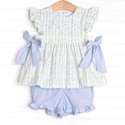Streamside Sprouts Side Tie Short Set, Green – Stitchy Fish