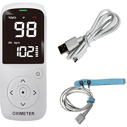 Infant Pulse Oximeter with Soft Wrap Sensor, Battery Powered Baby Oxygen Saturation & Pulse Rate Monitor, Non-Medical Use Only