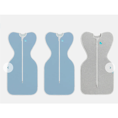 Swaddle Up Starter Bundle - Blue & Gray; Size Small & Medium