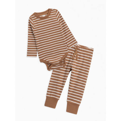 Organic Cotton Ribbed Bodysuit and Pant Set