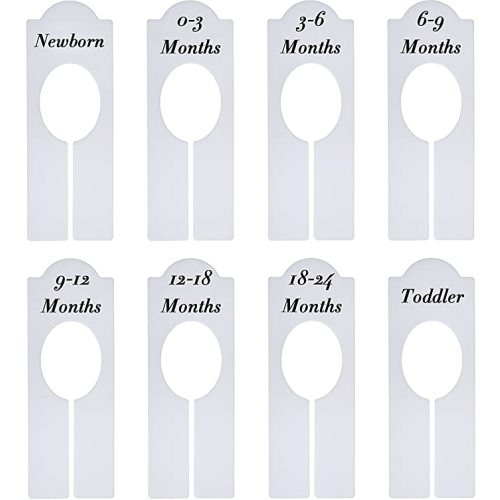WILLBOND Closet Dividers Baby Nursery Clothing Rack Size Dividers Boy Girl Closet Organizer Dividers with Sizes Newborn to 18-24 Months (8 Pieces)