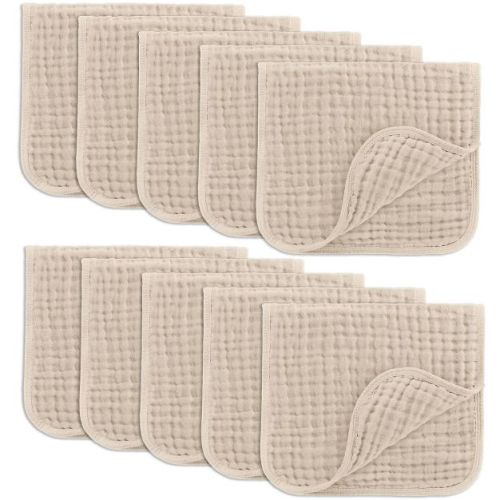 Muslin Burp Cloths Large 100% Cotton By Comfy Cubs (fern, Pack Of 10)