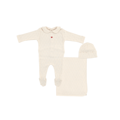 Pointelle Hearts Baby Set