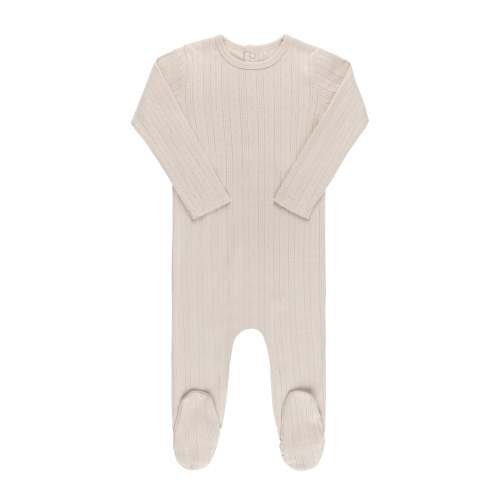 Pointelle Collection- Footie - Ivory - 3 mo
