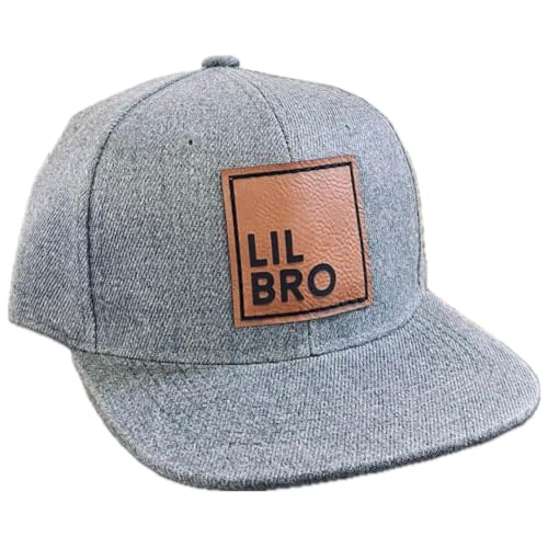 Lil Bro Snapback Hat, Baby Toddler Youth Adult Mens Cap, New Baby Pregnancy Announcement, Little Brother gift boys or men, Pregnancy Reveal, hospital gift, baby shower, adoption (Baby/Toddler, Grey)
