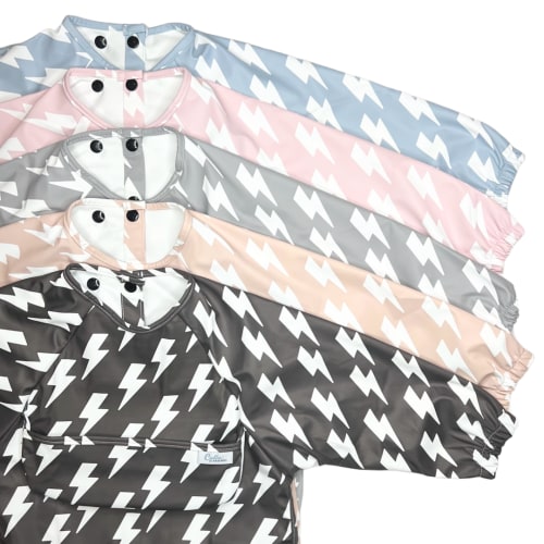 The Grayson Long Sleeve Bib - Lightning Bolts
 – Calla and Friends