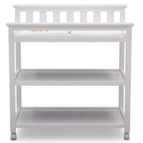 Flat Top Bianca White Changing Table with Wheels