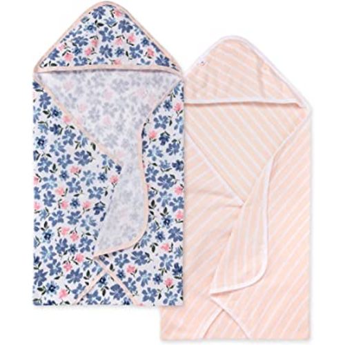 Burt's Bees Baby - Hooded Towels, Absorbent Knit Terry, Super Soft Single Ply, 100% Organic Cotton ,2 Count (Pack of 1)
