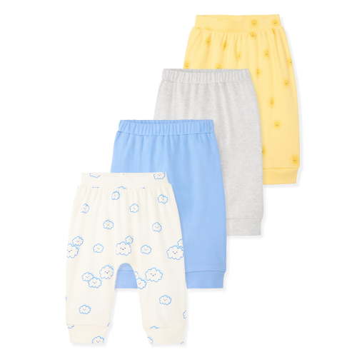 Garanimals Baby Boy Cotton Pull-On Joggers, Solids & Prints, 4-Pack, 0–24M