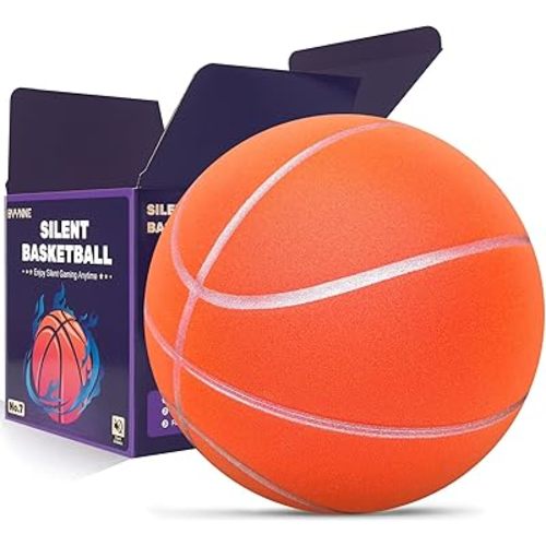 Silent Basketball Size 7 (29.5") – Noiseless Indoor Basketball for Quiet Dribbling and Indoor Training, Pro Grooved Airless PU Foam Basketball – Real Feel Higher Bounce Quieter
