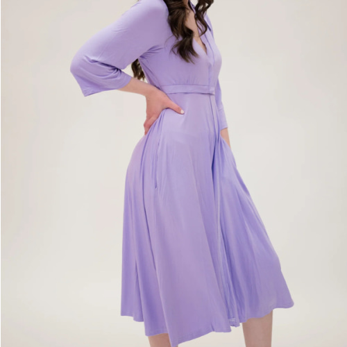 Lila Labor & Postpartum Gown in Lilac