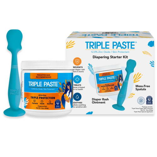 Triple Paste Diaper Rash Cream 16oz with Spatula Bundle, Zinc Oxide Ointment for Sensitive Skin