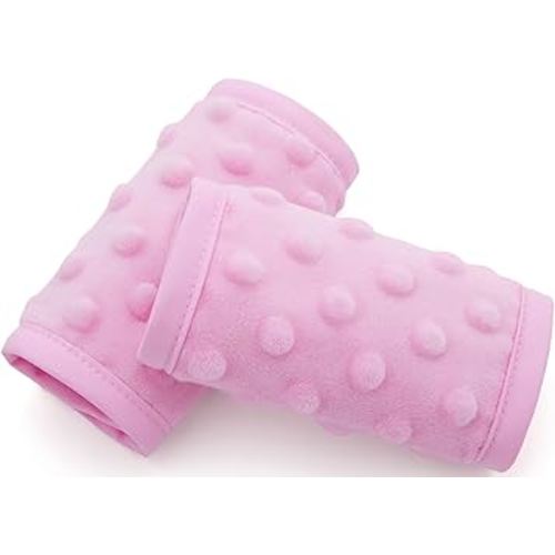 Pro Goleem Car Seat Strap Covers for Babies Girl Soft Car Seat Strap Shoulder Pads for All Car Seats, Stroller, Pushcar, Small Size Designed for Newborn, Pink