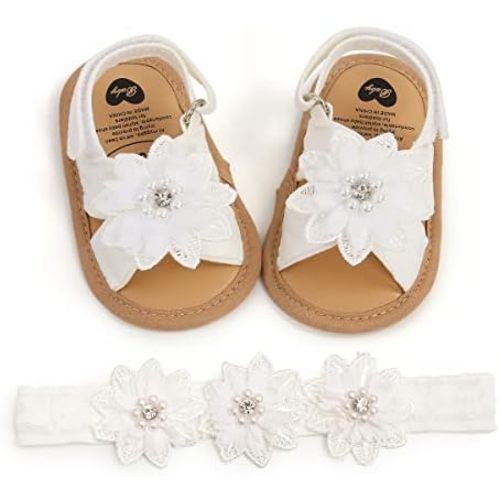 Baby Girls Mary Jane Flats with Bowknot Floral Princess Wedding Dress Shoes Soft Newborn Infant Crib First Walkers Prewalker