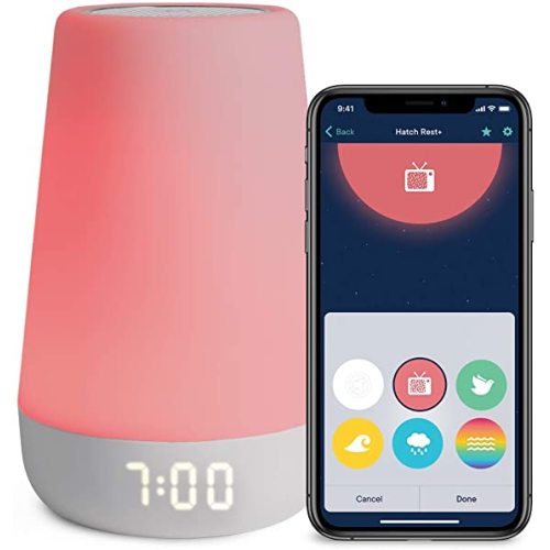 Hatch Rest+ Baby Sound Machine, Night Light, Time-to-Rise Plus Audio Monitor, White Noise Soother, Toddler Sleep Trainer, Kids Alarm Clock, Nightlight