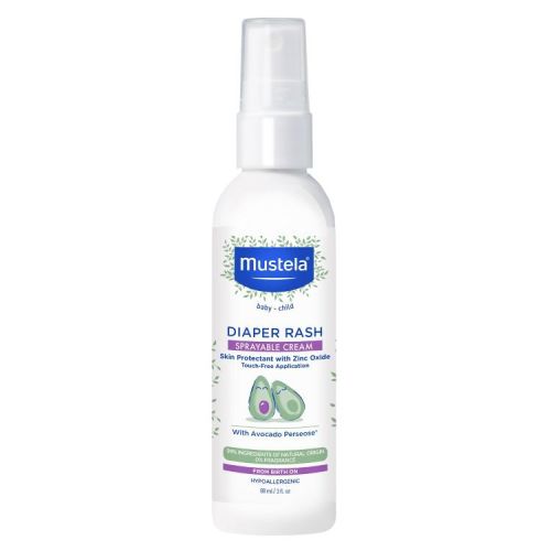Mustela Sprayable Diaper Rash Cream - 3 fl oz: Zinc Oxide, Liquid Form, Diaper Area Use