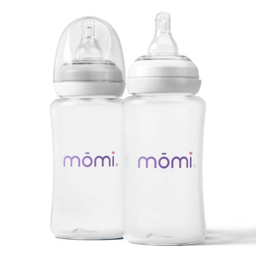 mōmi breast-like bottle 2-sets, 9oz/10oz gray