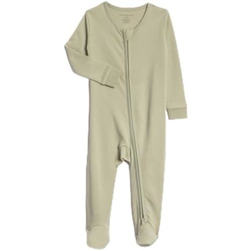 Colored Organics Baby Zip-Up Footed Sleeper with 2-Way Zipper - Newborn Organic Cotton Pajamas