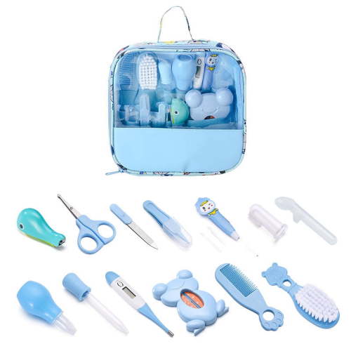 Baby Grooming Kit, 13-in-1 Infant Care Set with Hair Brush, Comb, Nail Clippers, Nasal Aspirator & Baby Essentials for Newborn Boys & Girls