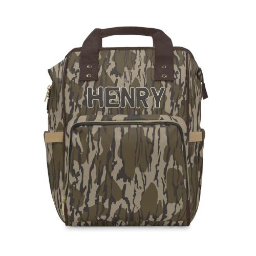 Custom Vintage Retro Treebark Camo Diaper Backpack for your Little Outdoors Explorer!