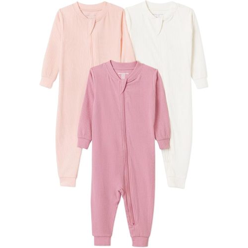 Amazon Essentials Unisex Babies' Ribbed Footless Pajamas