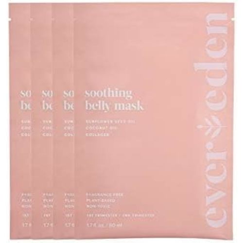 Evereden Soothing Belly Mask - 4 Belly Masks for Pregnant Women 2nd & 3rd Trimester - Hydrating, Nourishing, & Soothing Pregnancy Skin Care Belly Masks - Clean & Vegan Pregnancy & Maternity Products