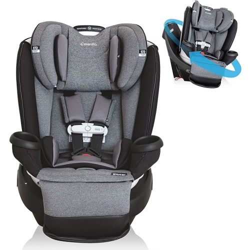 Evenflo Gold Revolve360 Extend All-In-One Rotational Car Seat with Sensorsafe (Moonstone Gray)