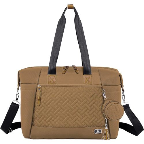 Dikaslon Diaper Bag Tote, Large Travel diaper tote for Mom and Dad, Multifunction baby tote bag for Boys and Girls with Pacifier Case and Changing Pad, Khaki