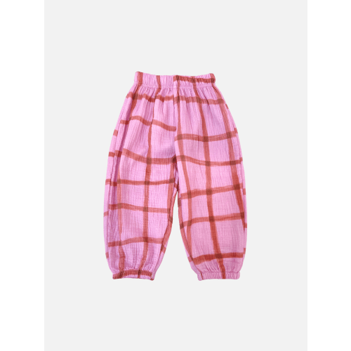 PAINTBRUSH CHECK MUSLIN PANTS