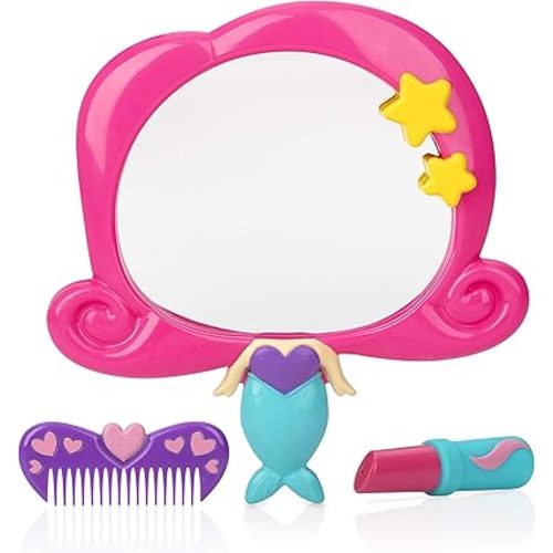 Nuby Mermaid Mirror Bath Toy Set, 3 Yrs+, 3pc, Multi-Colored, 5", Multicolor