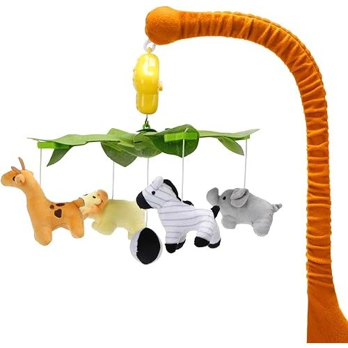 cute stone Baby Crib Mobile with Music, Nursery Mobile with Soft Cotton Cover, Hanging Rotating Arm, Wind-up music box, Baby Mobile for Boys and Girls, Easy Assembly