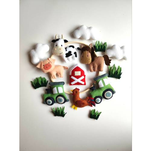 Crib baby mobile - Farm nursery mobile - baby mobile - tractor mobile - farm mobile nursery - Crib Mobile Farm Animal Mobile  nursery mobile