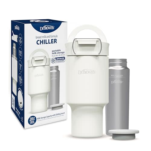 Dr. Brown's Breast Milk and Formula Chiller, Portable Insulated Storage for Breast Pumping and Bottle Feeding, 20 oz/590 mL Capacity, Arctic White, BPA-Free, 1-Pack