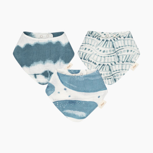 Crane Baby Cotton 4 Layer Muslin Bib Set (3 Pack) - Caspian