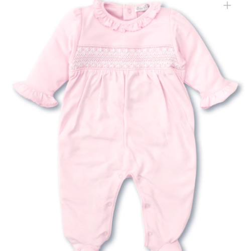 Hand Smocked CLB Charmed Pink Footie